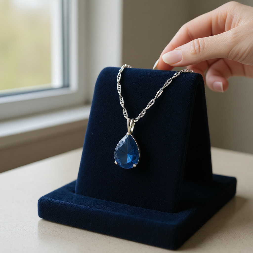 "Peaceful Memories" Pear Cut Pendant 16x12mm - Granted Quality 