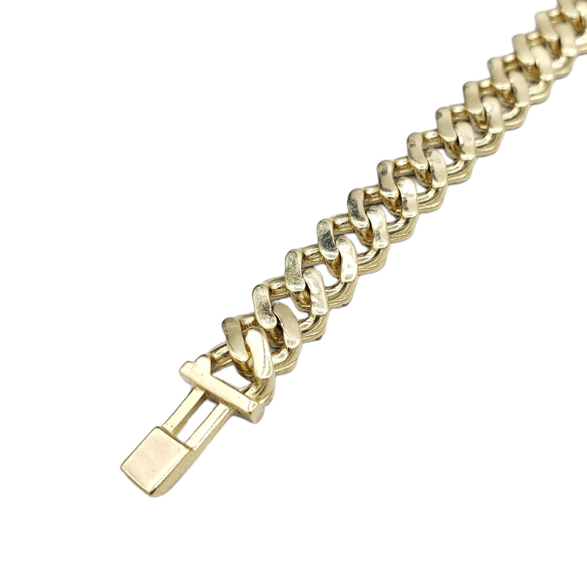 Cadena cubana Miami de oro de 10 quilates con diamantes (10 mm)
