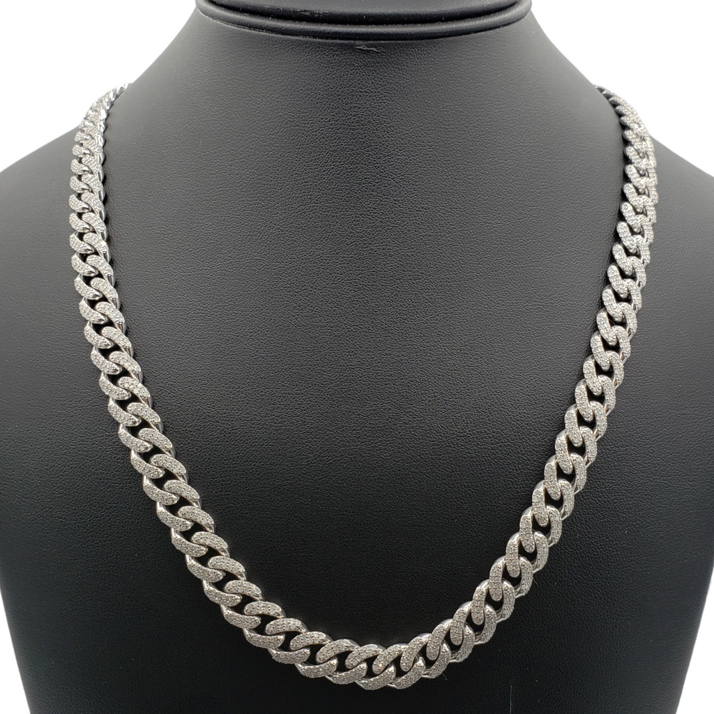 10K Gold- Iced Out Diamond Miami Cuban Chains (10mm)
