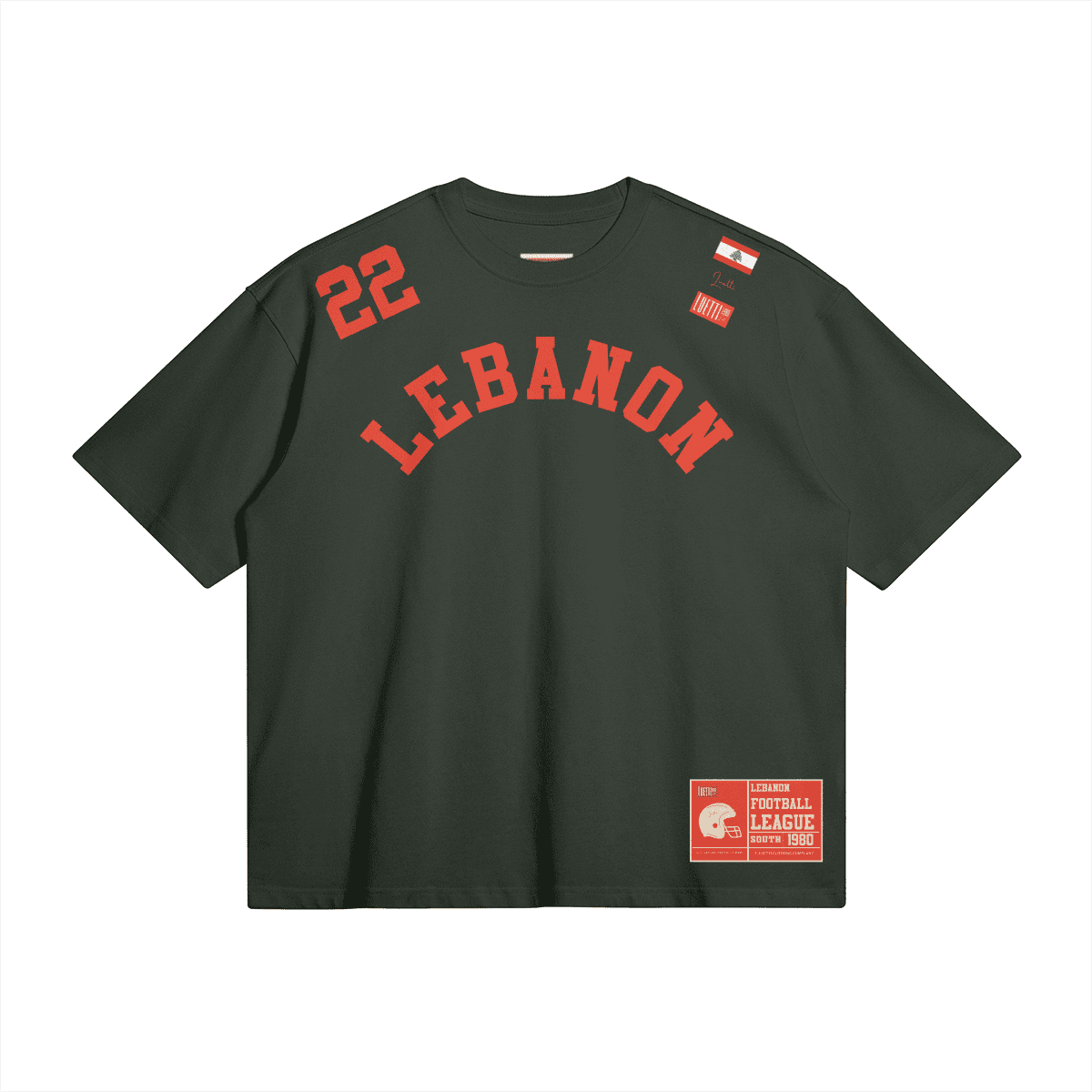 "Lebanon Football League" Retro Boxy Premium Quality Tee - Granted Quality 