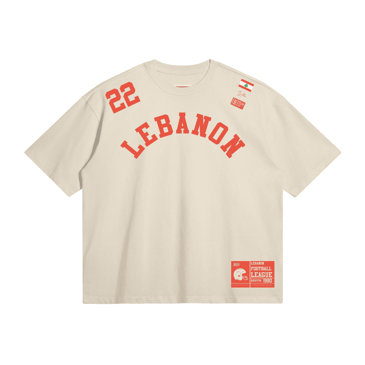 "Lebanon Football League" Retro Boxy Premium Quality Tee - Granted Quality 