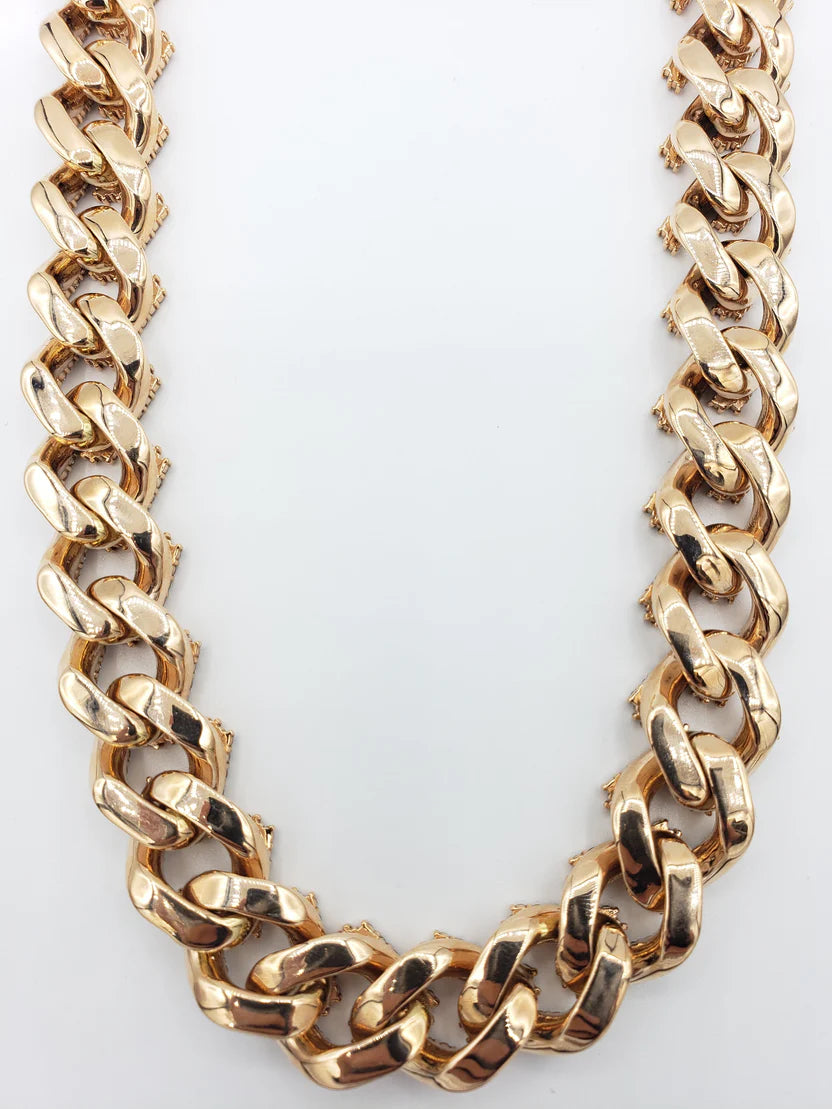 14k Gold- Diamond Miami Cuban Rose Gold Chain (301.1)